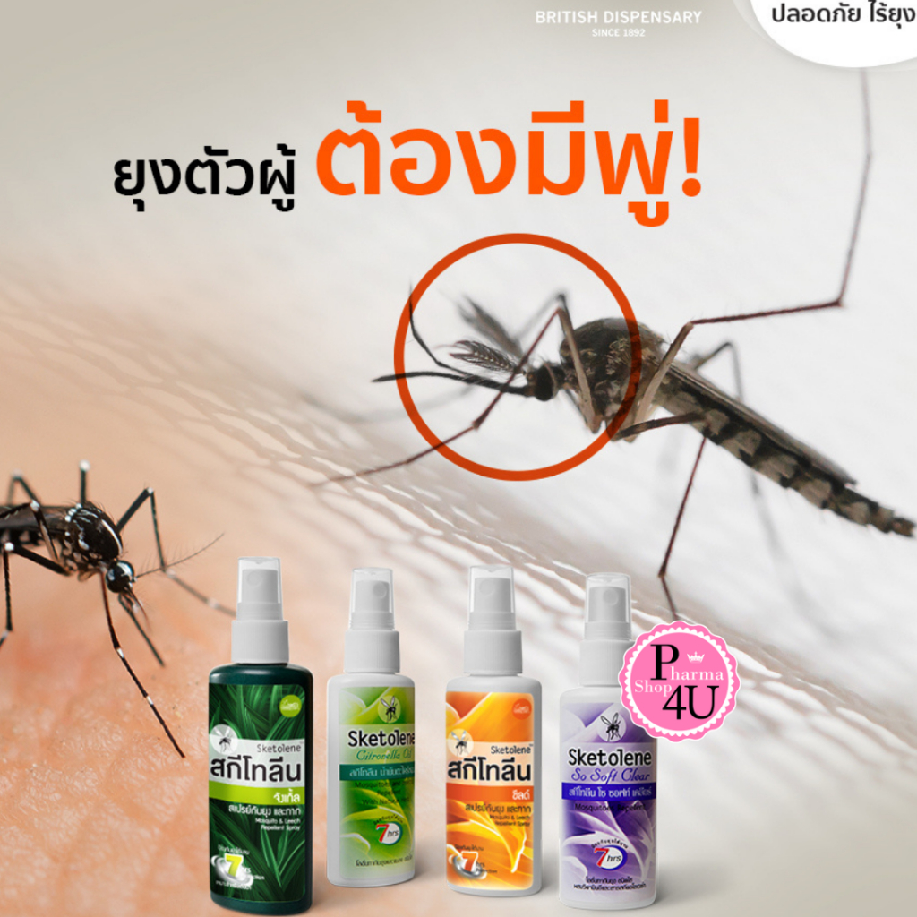 Sketolene สกีโทลีน สเปรย์กันยุงและทาก Jungle สกีโทลีน จังเกิ้ล Deet95% Nature Spray สเปรย์กันยุง กลิ่นตะไคร้หอม