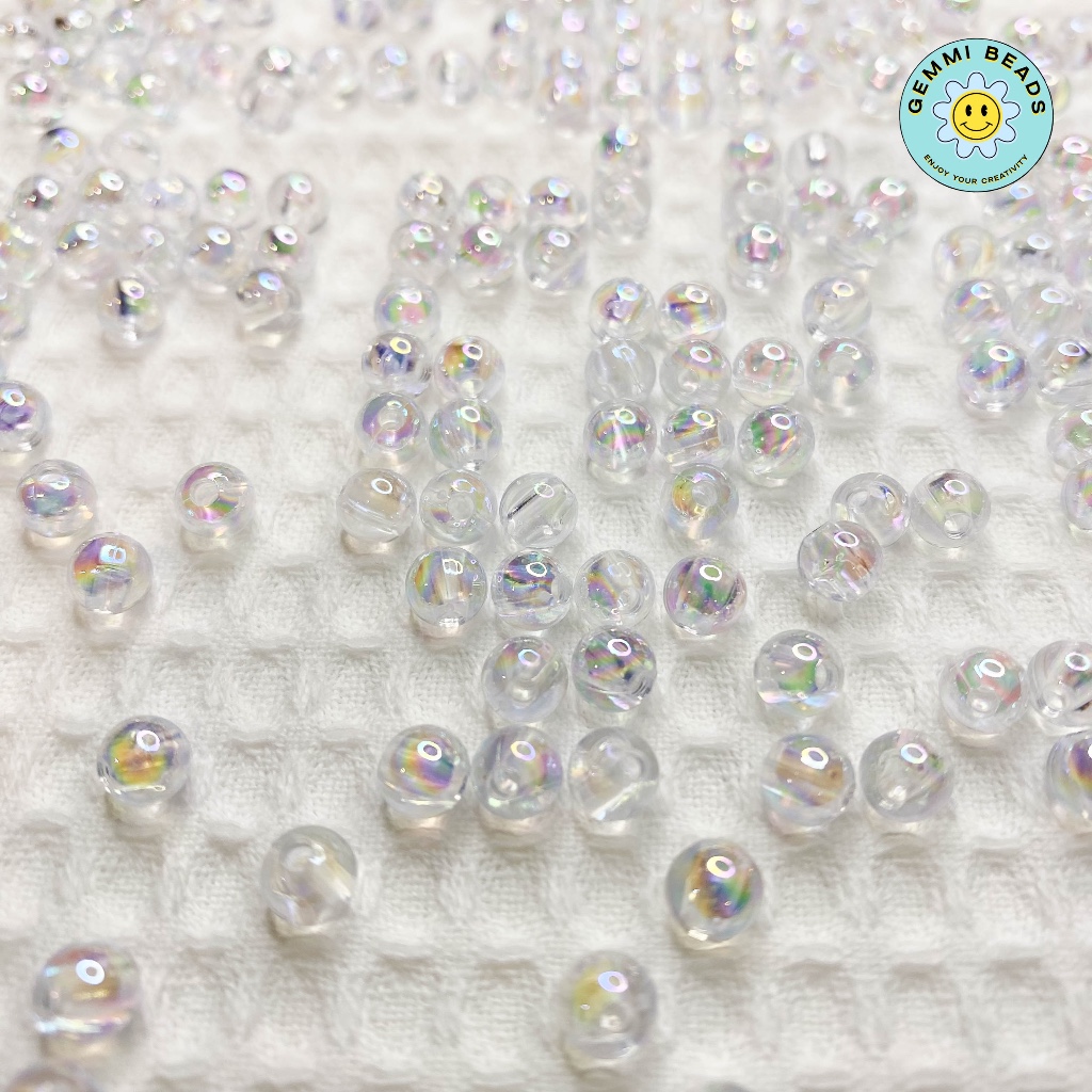 [มีมากกว่าปก]ลูกปัดกลม ลูกปัดอะคลิลิค ลูกปัดDIY 6 มม. 15กรัม/50กรัม - รูปที่ 4