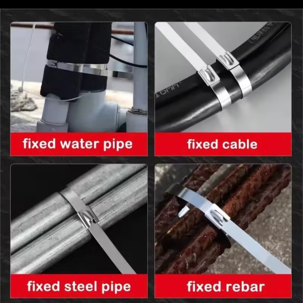 (100 ชิ้น) เคเบิ้ลไทร์ สแตนเลส 304 กว้าง 4.6มม. ยาว 150-600มม. สายรัด สายรัดของ สายรัดเคเบิ้ลไทร์ สายรัดสแตนเลส (cable T - รูปที่ 6