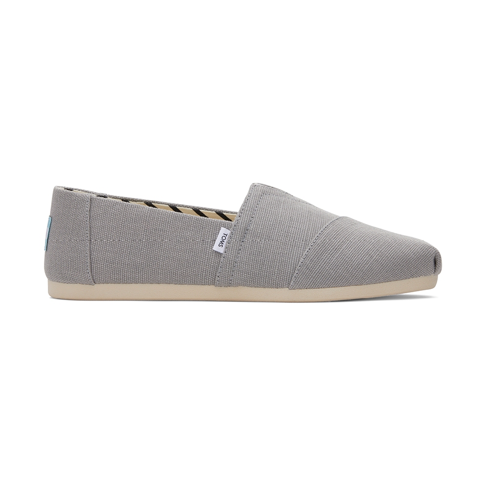 TOMS รองเท้าลำลองผู้ชาย สลิปออน รุ่น Alpargata Drizzle Grey Heritage Canvas (CC) รองเท้าลิขสิทธิ์แท้