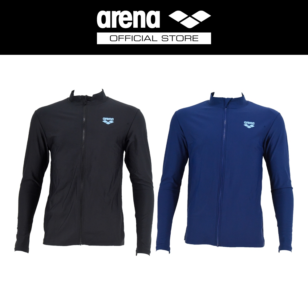 (ใส่โค้ด30MALL10ลดได้อีก)ARENA เสื้อว่ายน้ำ Rash guard ผู้ชายแขนยาวมีซิป AO8M19