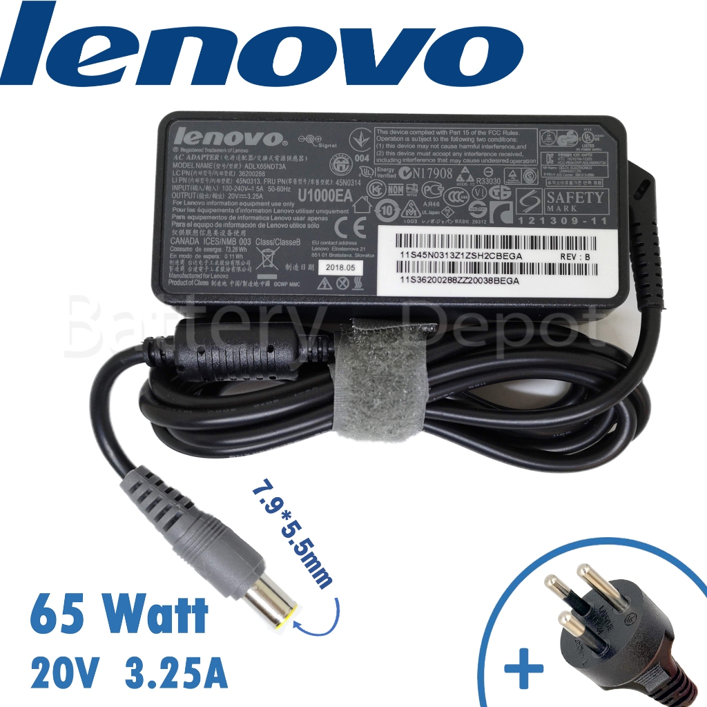 Lenovo Adapter ของแท้ Thinkpad X200, X220 / Thinkpad E425 / Thinkpad T430 / V480c 65W 7.9 สายชาร์จ Lenovo, อะแดปเตอร์