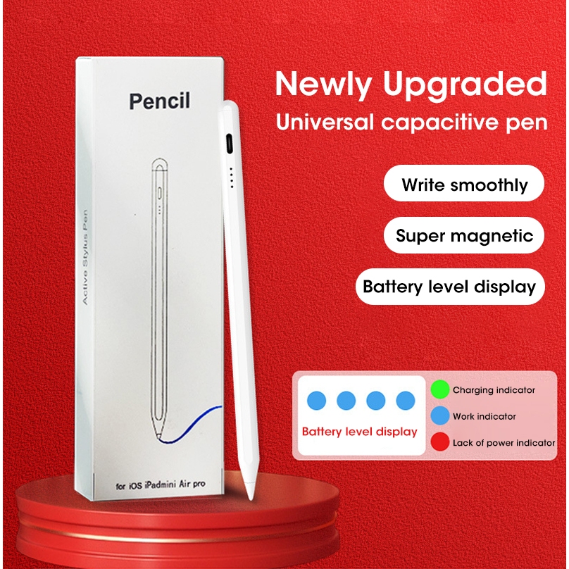 stylus penปากกาไอแพด gen9 gen8,7,6 Air5 Air4 วางมือ+แรเงาได้ ฟังก์ชันแม่เหล็ก pencil ปากกา pen stylus สำหรับ for iPad