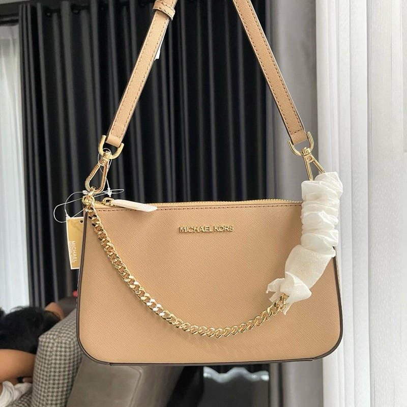 💚แท้💯 พร้อมส่ง💚MK Michael Kors Women's Jet Set Travel Medium Pouchette Crossbody 35S0GTVU6L