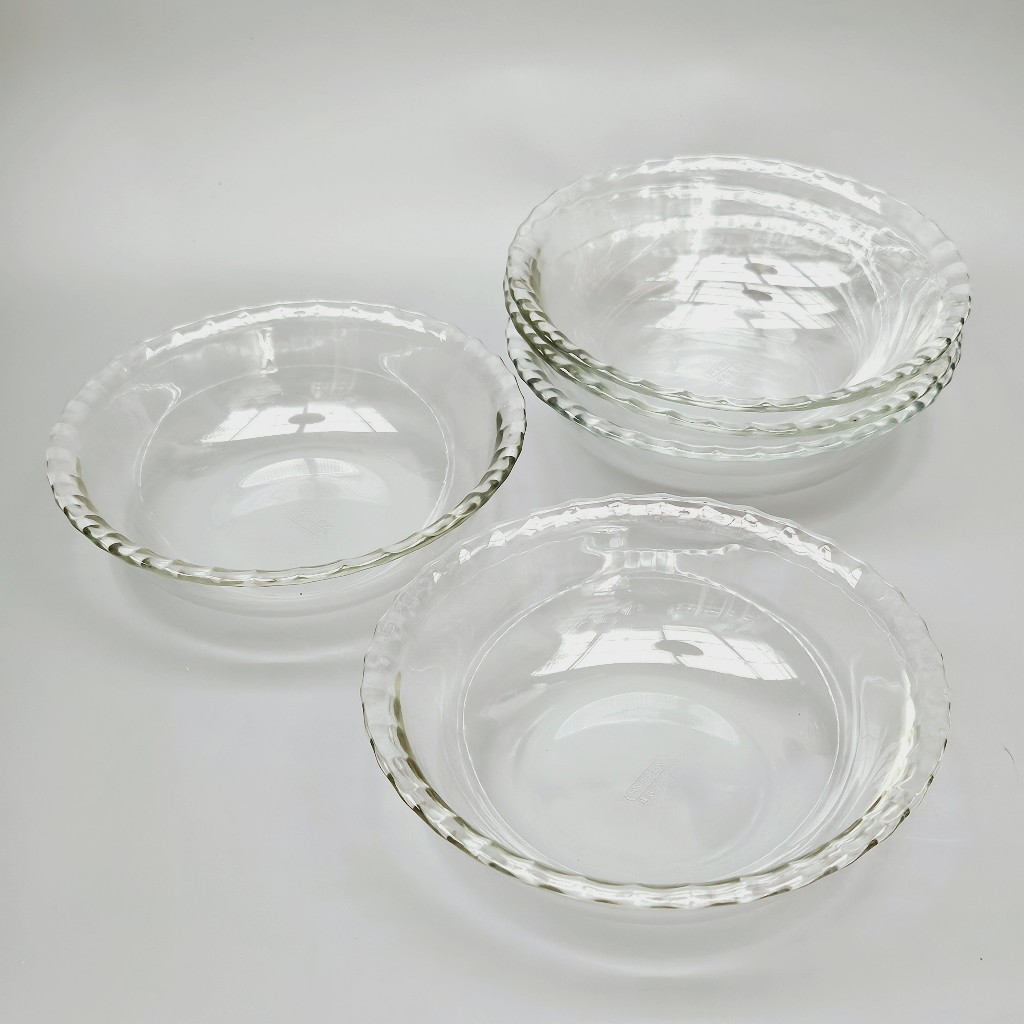 PLS125 PYREX ชามแก้วใส่อาหาร เนื้อบาง ยกเซท 5 ใบ