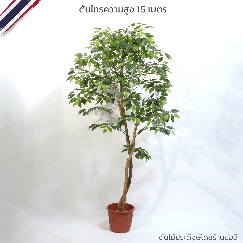 ต้นไม้ปลอม ต้นไม้ปลอมใหญ่ ต้นไม้มงคล ต้นไทร แบบพุ่ม สูง 1.5 ม. ต้นไม้แต่งบ้าน "กรุณาอ่านลายละเอียด"