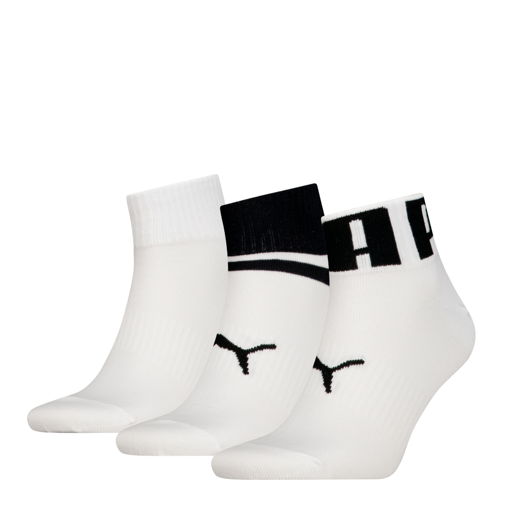 PUMA ถุงเท้าหุ้มข้อ Big Logo แพ็ค 3 คู่ UNISEX BIG LOGO QUARTER 3P - 701229274
