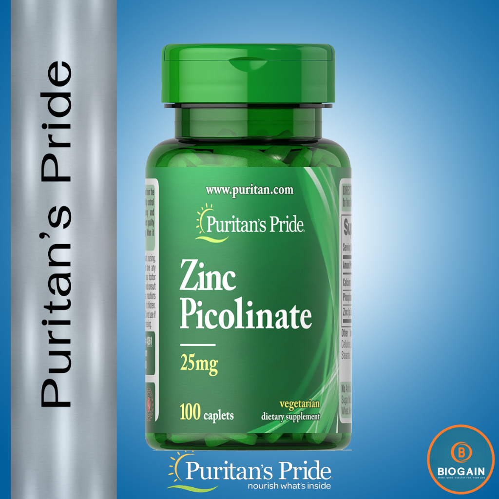 Puritan's Pride Zinc Picolinate 25 mg / 100 Caplets