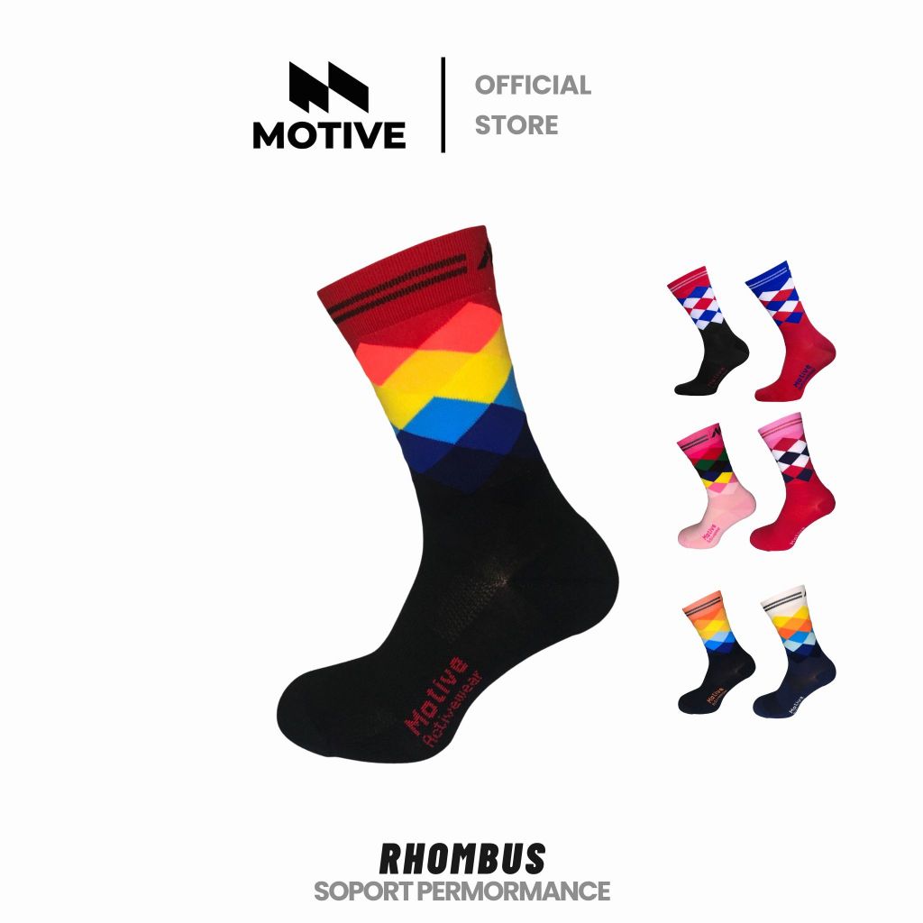 MOTIVE SOCK ถุงเท้า Sport Performance ระดับหน้าแข้ง ถุงเท้ากีฬา ถุงเท้าวิ่ง ออกกำลังกาย ขนาดฟรีไซส์
