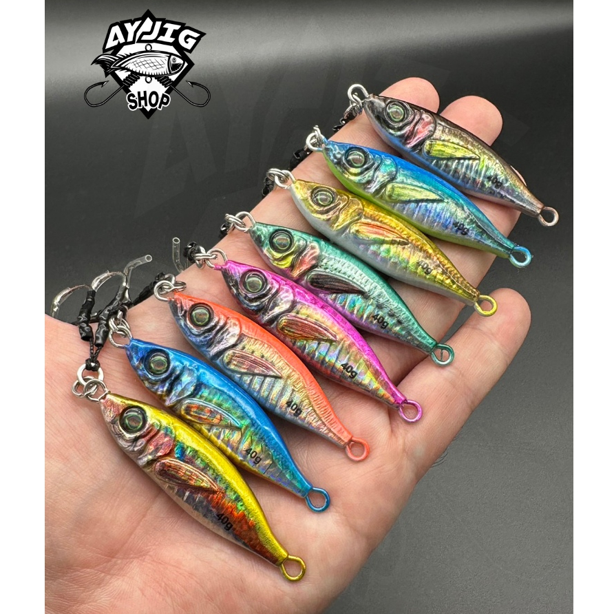 เหยื่อจิ๊ก [ ส่ง1-3วัน ] AY Jig [B11] ขนาด 40กรัม แถมเบ็ดคู่บน3D สีลูกปลางานเนียนๆ ทีเด็ดปลากองเลย!!