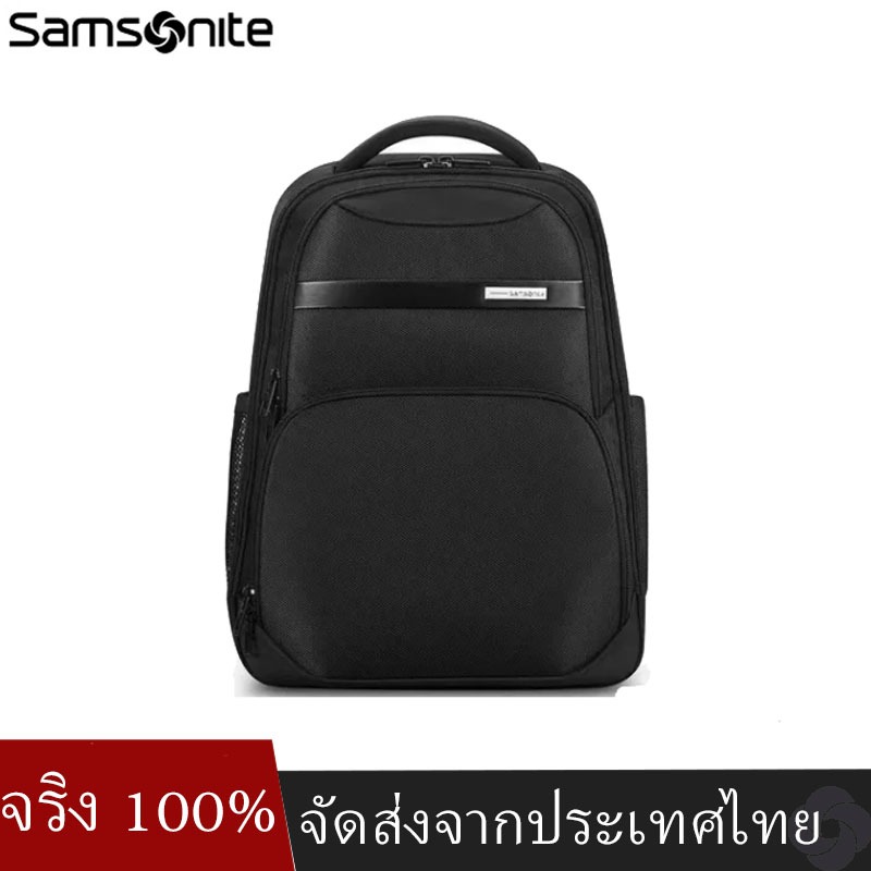 Samsonite NU0 Backpack Fashion Business ความจุสูงกระเป๋าแล็ปท็อป กระเป๋าเป้สะพายหลัง