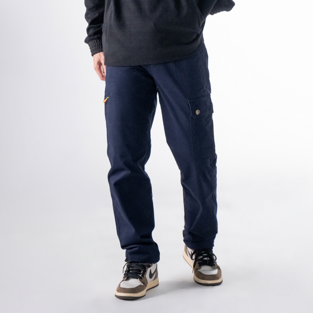 era-won กางเกงขายาว กระบอกกลาง รุ่น Cargo V2 สี Navy