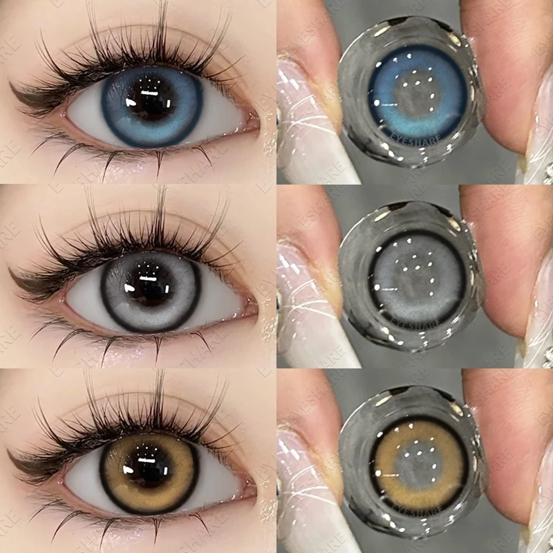 (COD)-Eyeshare Bubble Grey/Blue/Brown คอนแทคเลนส์ คอนแทคเลนส์สีตาขนาดใหญ่14.5 มม. คู่หนึ่งใช้ได้นานหนึ่งปีพร้อมจัดส่งฟรี