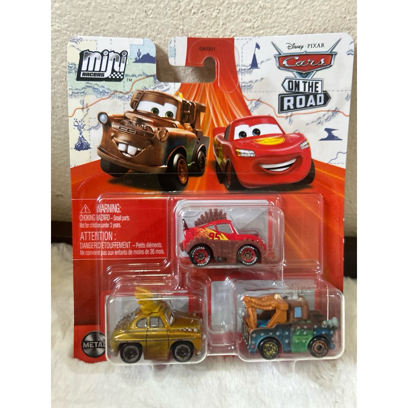 คาร์มินิ 2023 DISNEY PIXAR CARS MINI RACERS ON THE ROAD CHIEFTESS, RUMBLER MATER, McQ