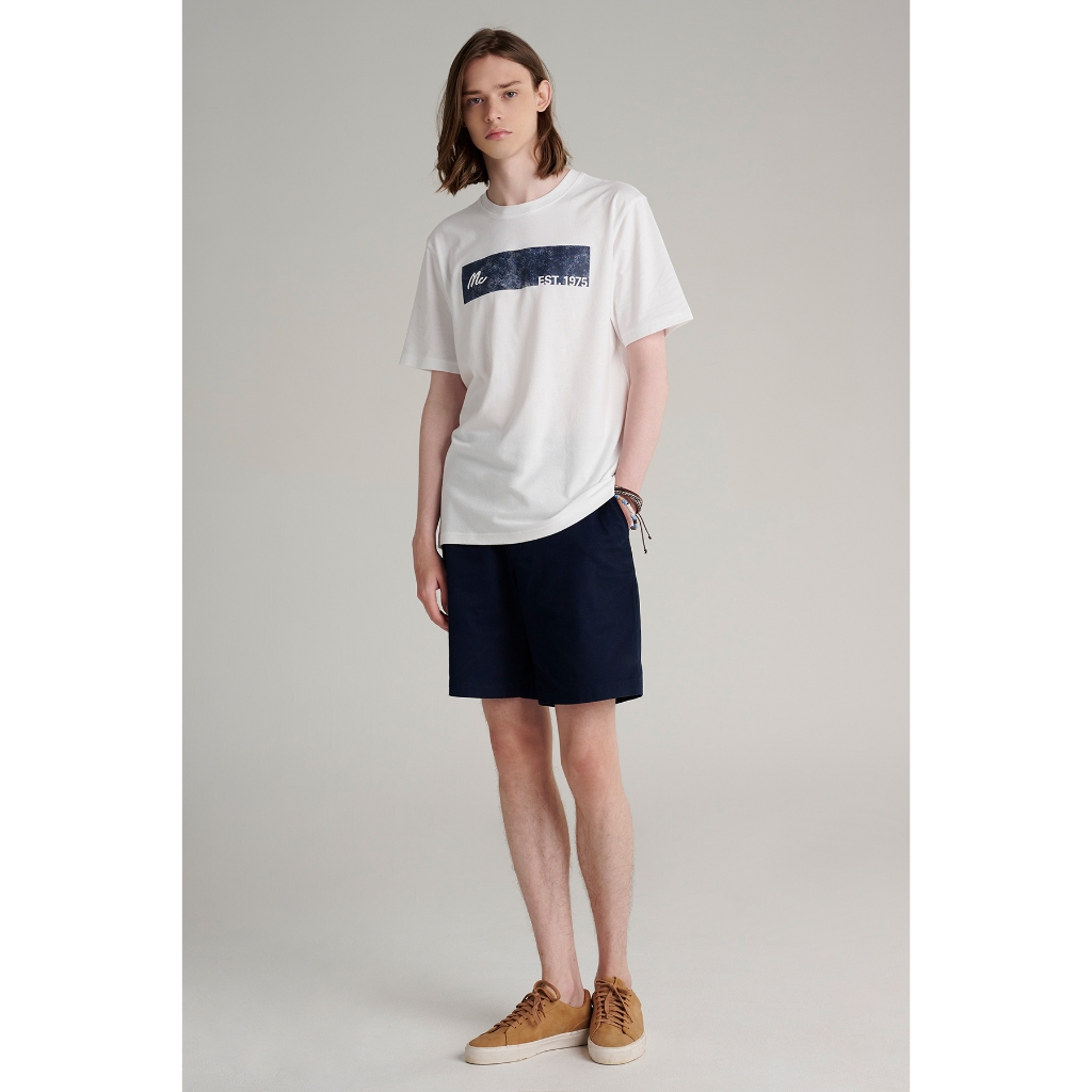 Mc jeans เสื้อยืดแขนสั้นผู้ชาย คอกลม สีขาว MTTZ746