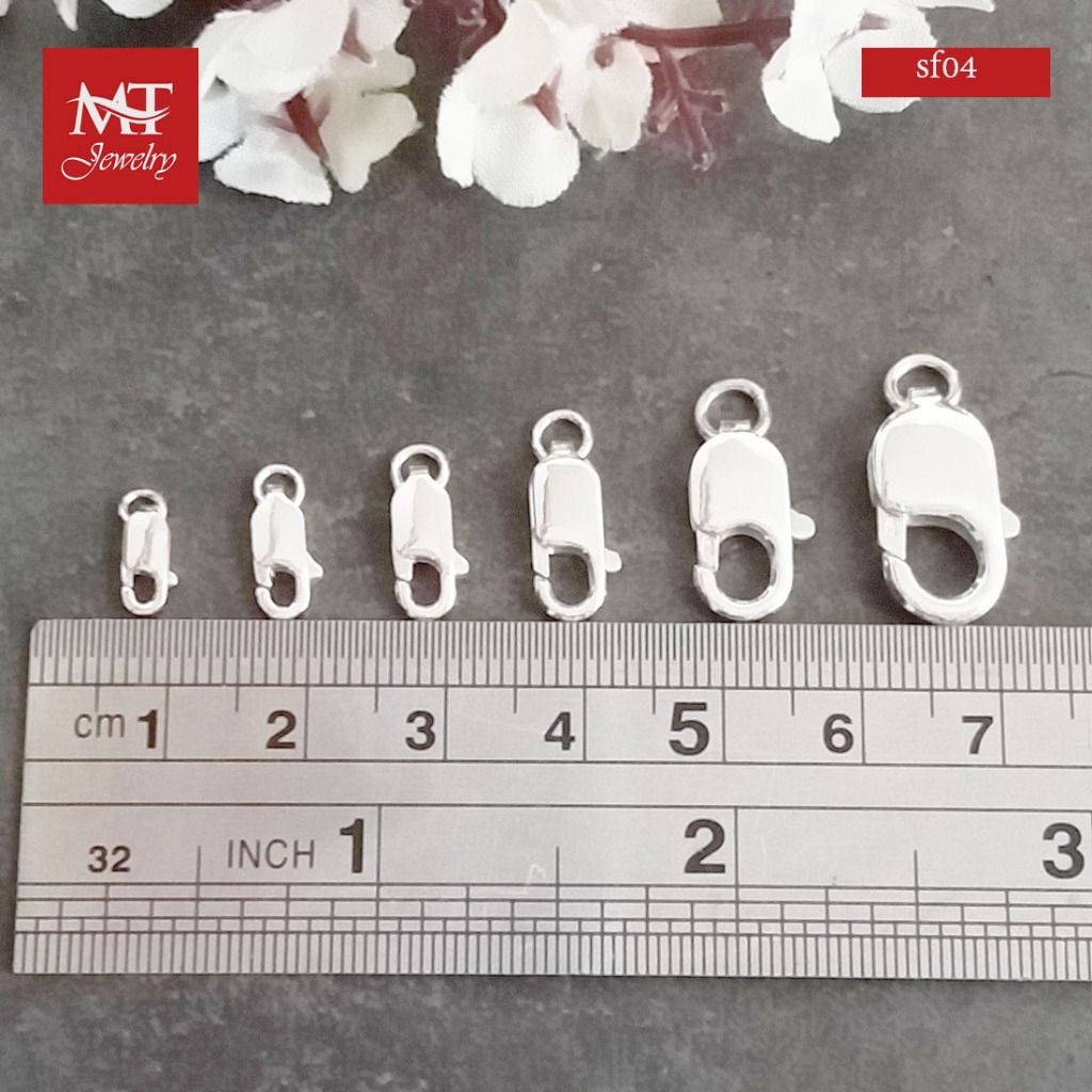 MT ตะขอเงินแท้ ตะขอสปริงก้ามปู อะไหล่ เครื่องประดับเงิน Sterling Silver (sf04) MT Jewelry มณีธารา