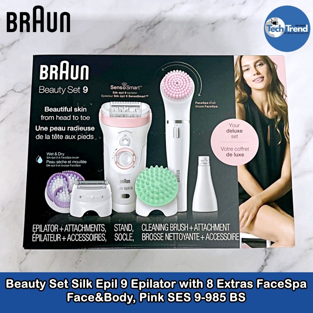 (Braun) Silk·épil 9 Epilator Beauty Set with FaceSpa, Pink SES 9-985 BS เครื่องโกนขนไฟฟ้า สปาผิว