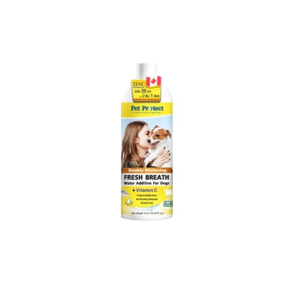 Pet Protect Double Whitening น้ำยาดับกลิ่นปาก สำหรับสุนัข สูตร ฟันขาวขึ้น 2 เท่า 437 ml.(437 ml.)