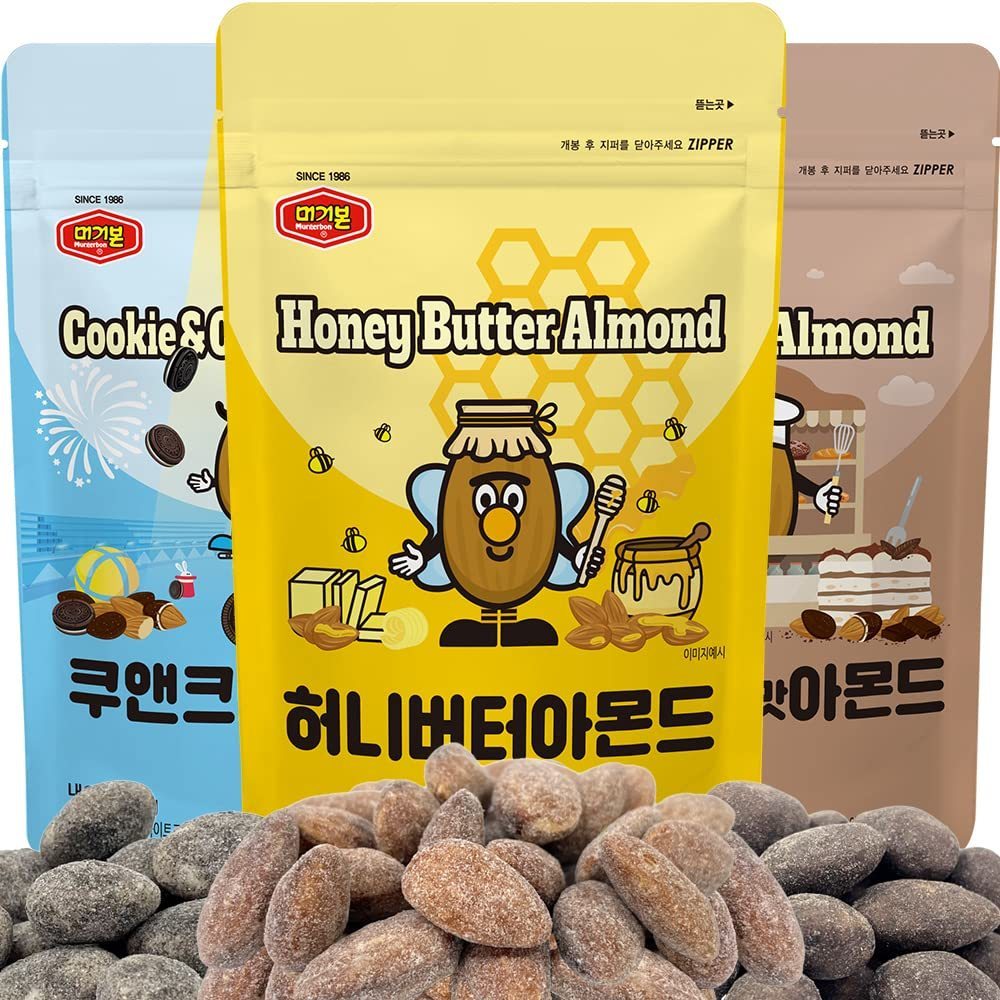 อัลมอนด์เกาหลี ตรา เมอร์เกอร์บอน 30g 6 รสชาติ murgerbon almond 허니 버터 아몬드
