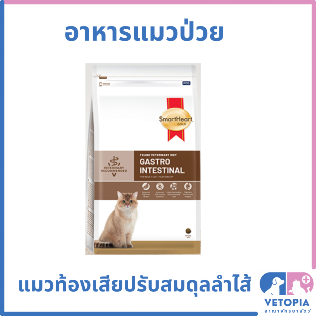 (Exp.22/08/25)Smartheart Gold Gastrointestinal 400 กรัม อาหารสำหรับแมวท้องเสียปรับสมดุลลำไส้