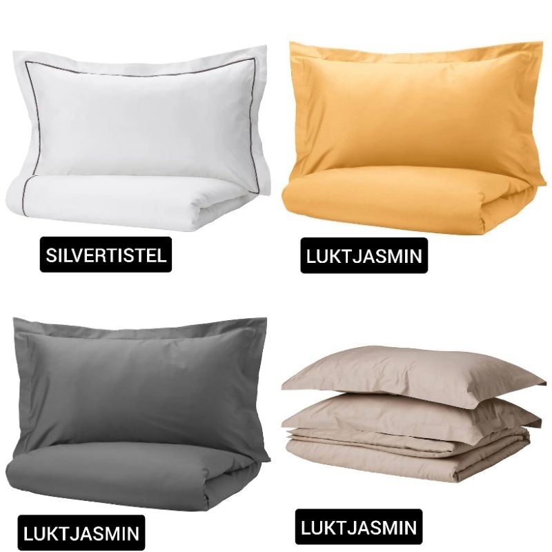 IKEA ปลอกผ้านวม พร้อมปลอกหมอน​ ลุคต์ยัสมิน​ LUKTJASMIN SILVERTISTEL