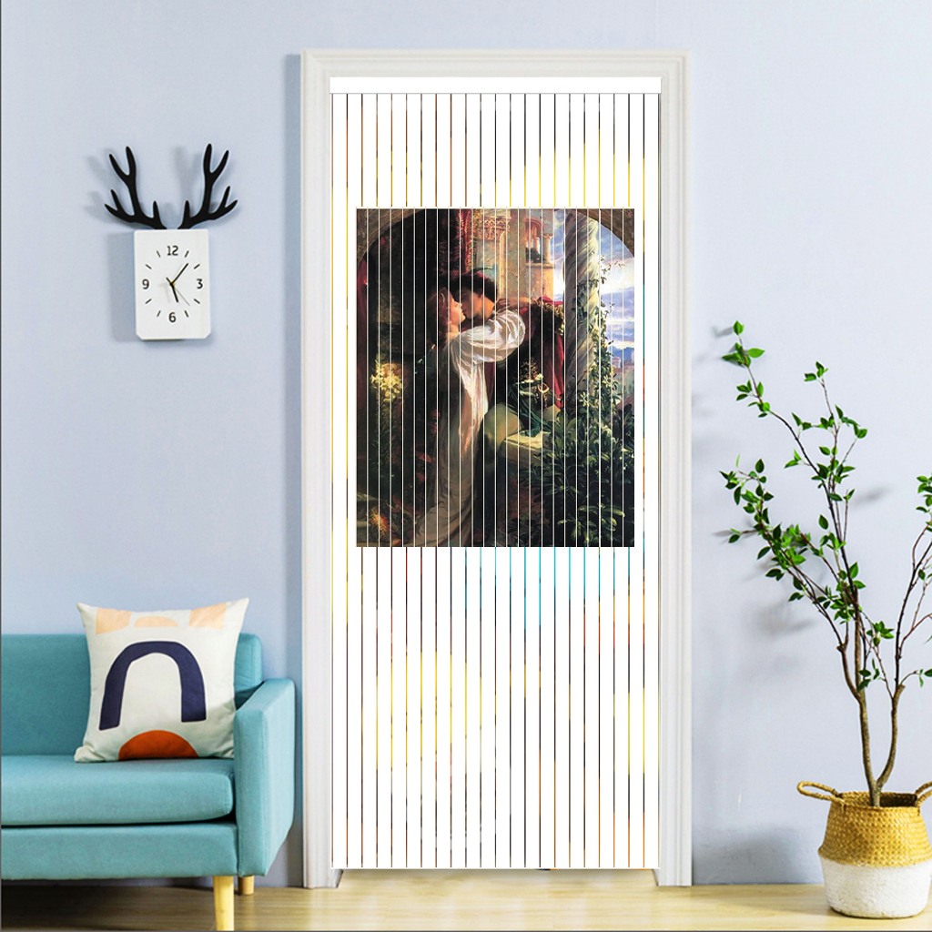 มูลี่ประตู PVC ลายสวยๆ ขนาด 80x200 ซม. พิมพ์ลายครึ่งผืน ลายสวยใช้ตกแต่งบ้าน ห้องน้ำห้องนอน