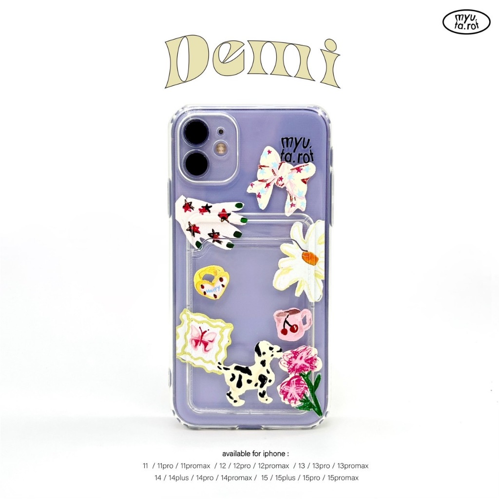 myutarot เคสมือถือใส่บัตร สำหรับไอโฟน ลาย Demi เคสมือถือ เคสใส่การ์ด เคสน่ารัก