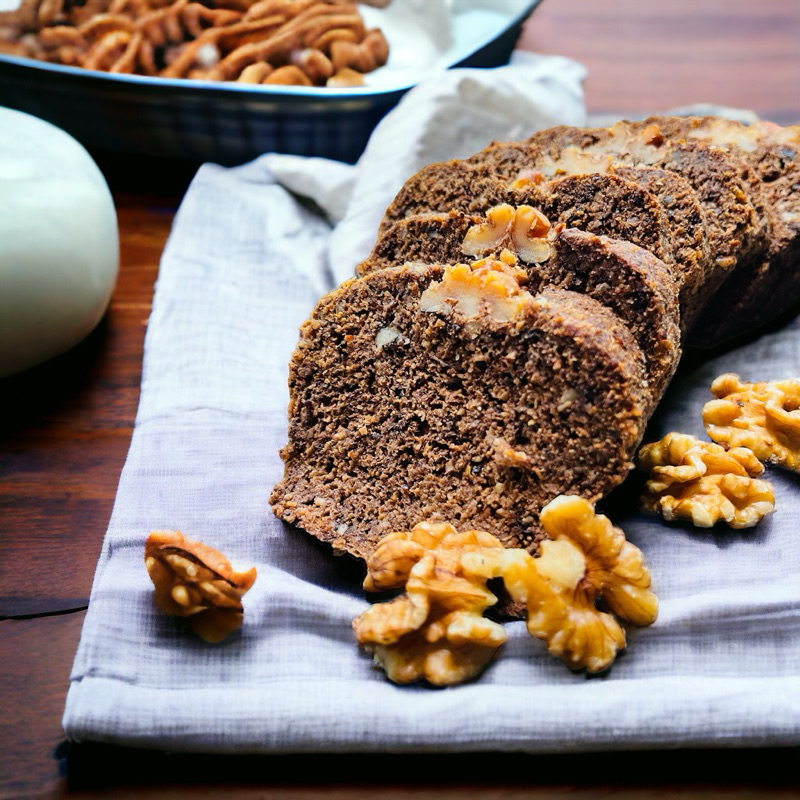 5B ขนมปังวีแกนคีโตกลูเตนฟรีวอลนัท Vegan Keto Gluten-free Walnut Bread