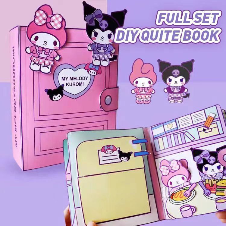 หนังสือการ์ตูน kuromi Melody กึ่งสําเร็จรูป แบบสร้างสรรค์ เสียงเงียบ DIY ของเล่นสําหรับเด็ก