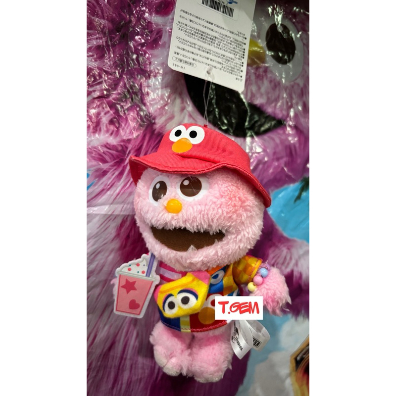 พวงกุญแจ Moppy ใส่หมวกสีแดง Elmo - Sesame street, universal studios japan