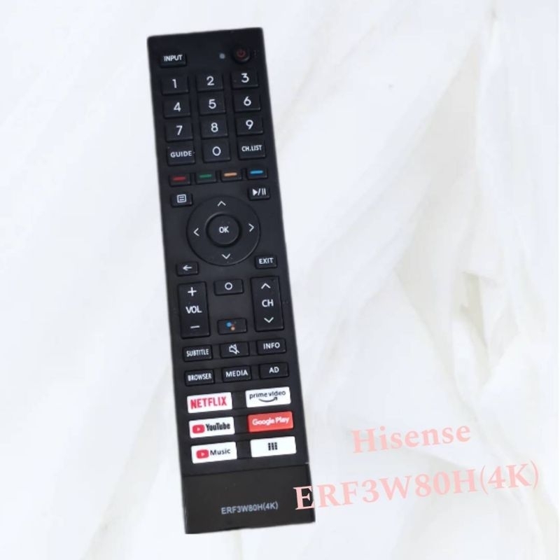 Hisense​ รีโมททีวี Smart TV ยี่ห้อ  ไฮเซ่นส์ รุ่น ERF3W80H(4K)