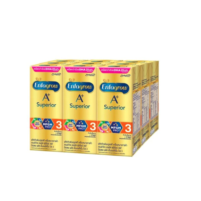 [แพ็ค 9 กล่อง] Enfagrow A+ Superior สูตร 3 รสจืด ขนาด 180 มล.(หมดอายุ 30/11/2026)