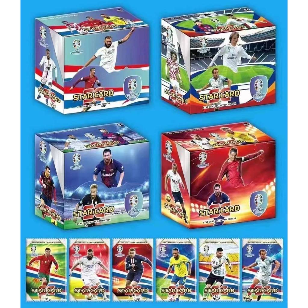 การ์ดนักบอล 1 กล่อง มี 36 ซองในซองมีการ์ดประมาณ 7-8 ใบ