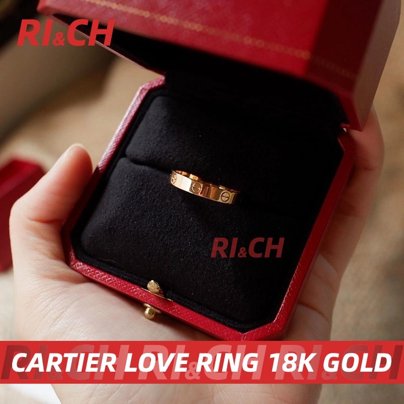 #Rich ราคาถูกที่สุดใน Shopee แท้ Cartier love ring 18K #gold #rose gold #silver แหวนแต่งงาน