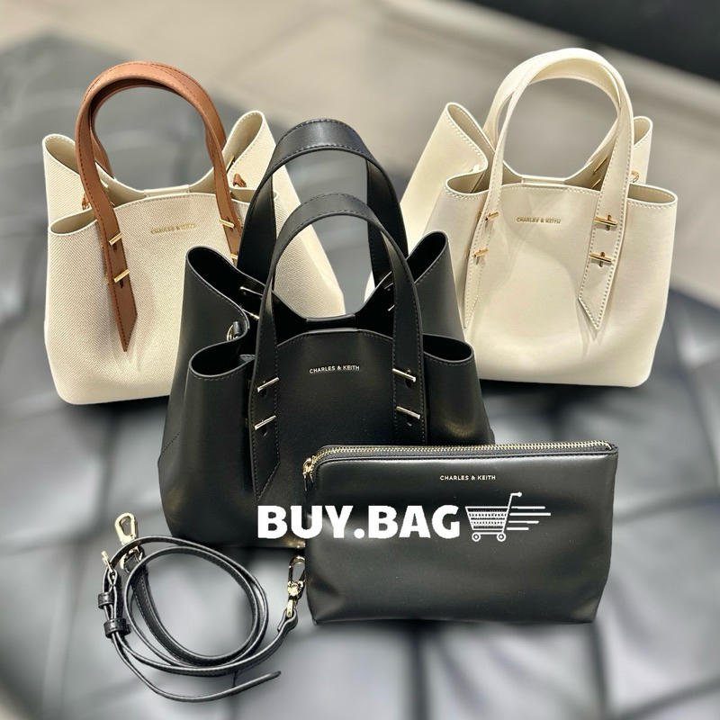 CHARLES & KEITH ( มีโค้ดลด30% ร้านโค้ดคุ้ม ) Double Handle Hobo Bag รหัสสินค้า CK2-50782047-5 กระเป๋าถือ