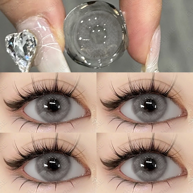 (COD)-BRAZILGIRL คอนแทคเลนส์สีเทาอ่อน 1 คู่ 14.0 มม.คอนแทคเลนส์สีขนาดเล็กประจำปีเลนส์ยอดนิยมเลนส์อ่อน