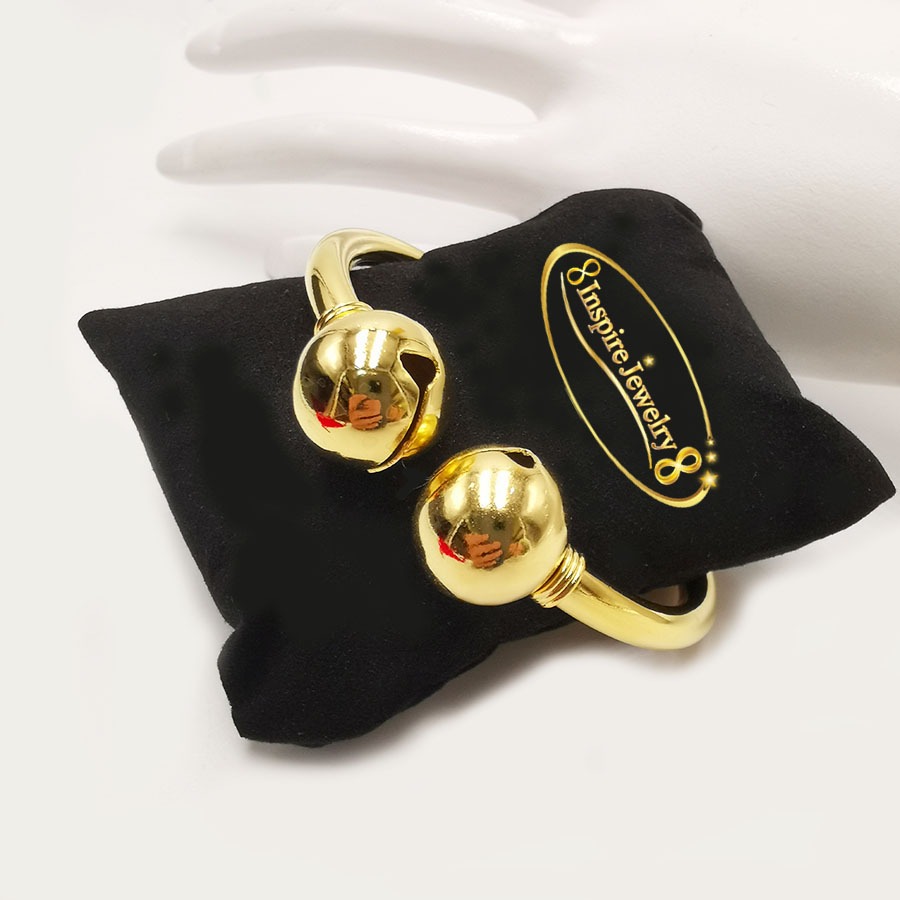 Inspire Jewelry (NN) ,กำไลกระพรวน ทองเหลืองอร่าม กลมเกลี้ยง ใช้งานดีและทนมาก