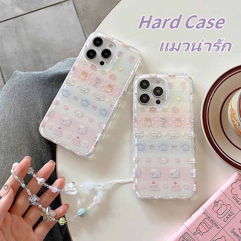 【COD】เคส for ไอโฟน 15 Pro Max 15 Pro 15 14 13 12 11 rainbow แมว สาว cat gift gril Hard Case iPhone with strap