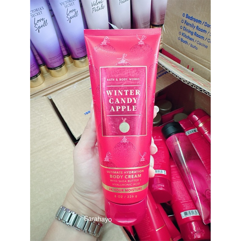 Bath & Body Works Winter Candy Apple Body Cream 226ml. ของแท้