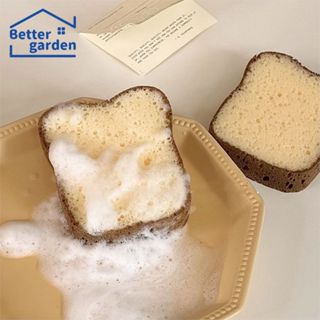 🏷️[Home] ฟองน้ำล้างจาน รูปขนมปัง Set2 ชิ้น ฟองน้ำล้างจานน่าร…