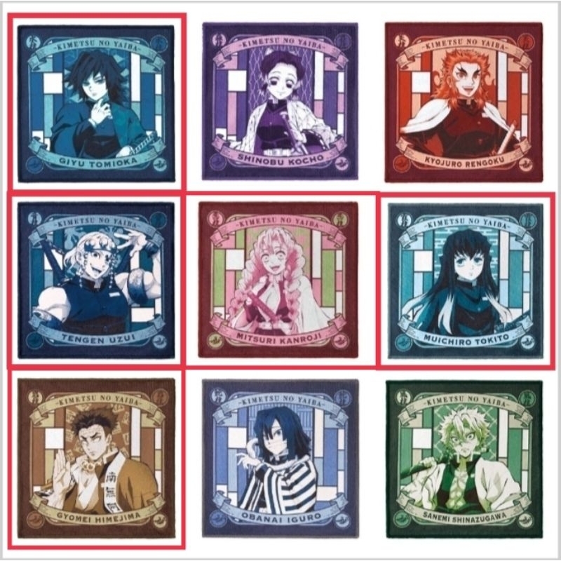 พร้อมส่ง ผ้าเช็ดหน้า Ichiban Kuji Demon slayer : Kimetsu no yaiba "The city where demons dwell" แท้1