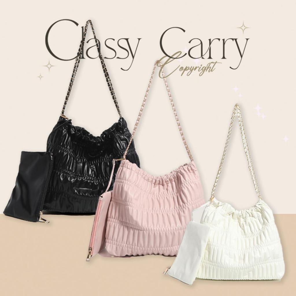 Classy.carry กระเป๋าสะพายข้างทรงถุง ใส่IPADได้ LM04