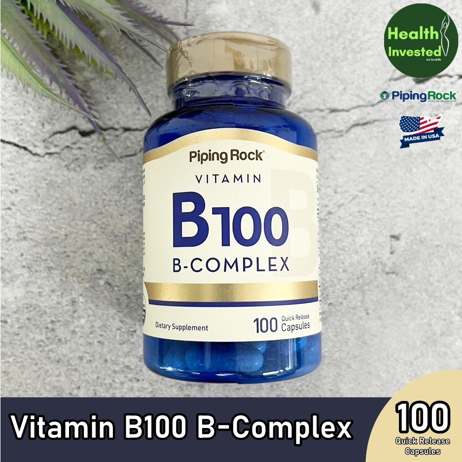<Piping Rock> Vitamin B100 B-Complex 100 Quick Release Capsules วิตามินบีรวม