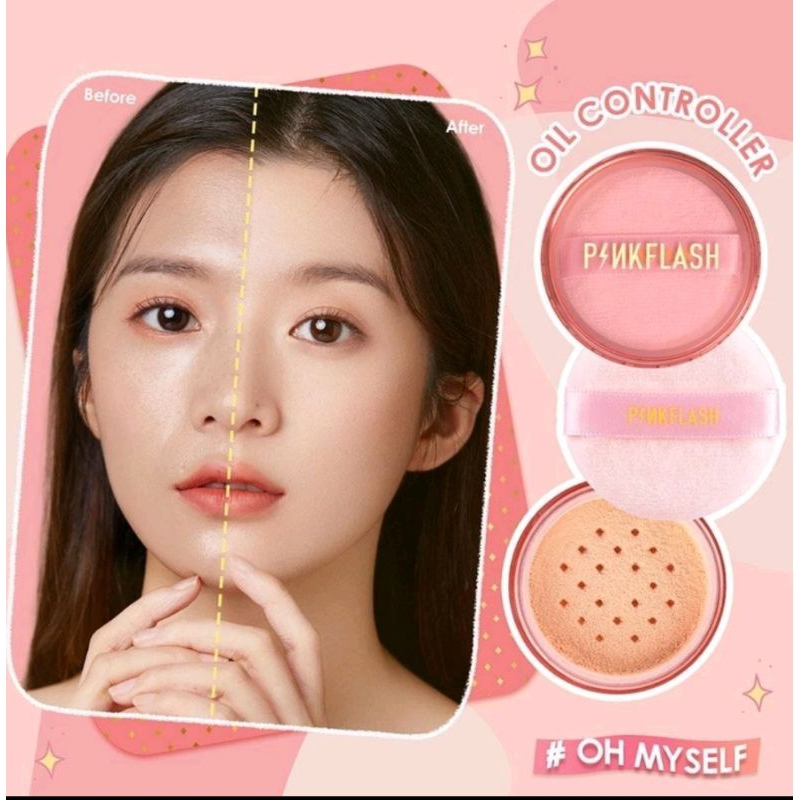 Pinkflash แป้งฝุ่น เนื้อแมตต์ กันน้ํา ควบคุมความมัน 3 สี