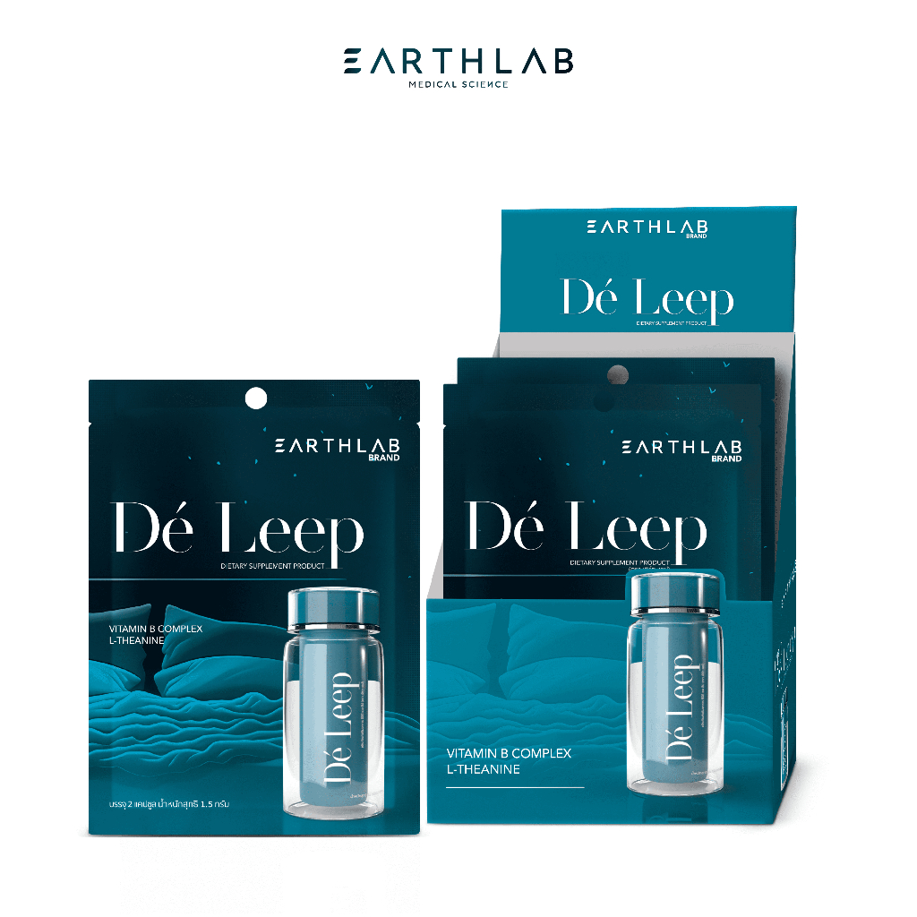 Earth Lab De Leep Softgel กล่อง (2 แคป x 6 ซอง) l ผลิตภัณฑ์เสริมอาหาร GABA