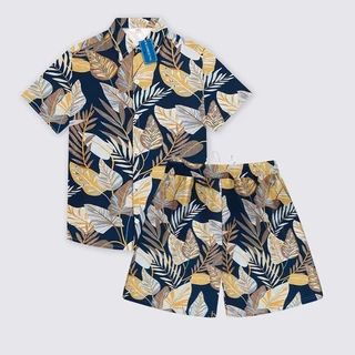 ชุดเซ็ต เสื้อฮาวายพร้อมกางเกง ไซซ์ใหญ่สามารถใส่เที่ยว เนื้อผ้าเบา สวยใส่ได้สบาย S388