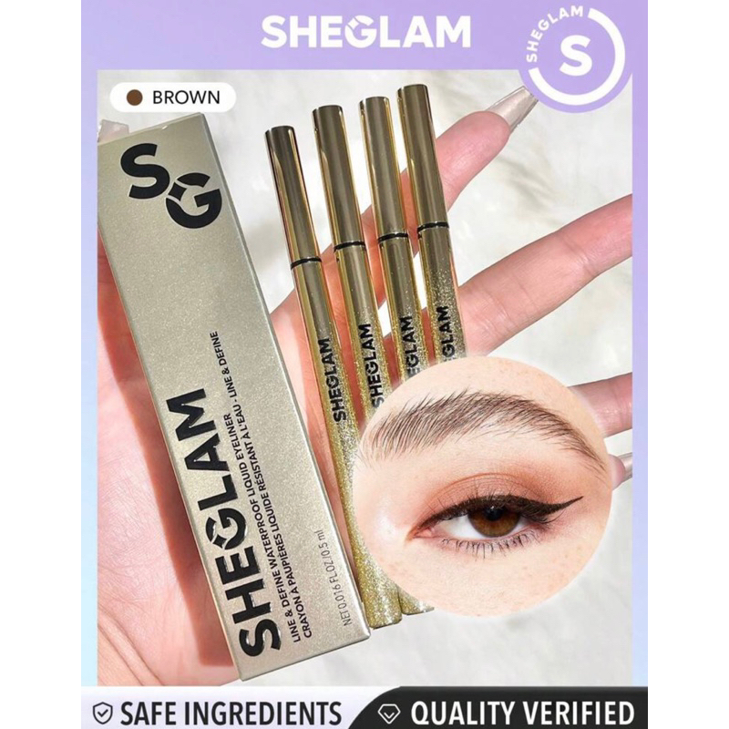 Sheglam อายไลเนอร์ กันน้ำ ติดทน แห้งเร็ว สีดำ สีน้ำตาล