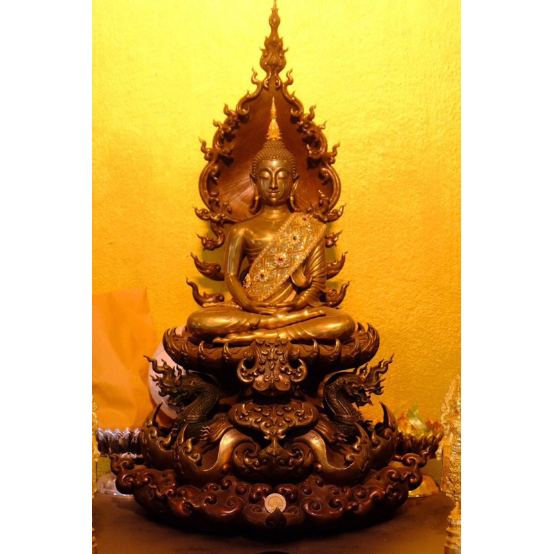 สไบ (ผ้าติดกากเพชร) พร้อมสังวาลย์ห่มพระพุทธรูป