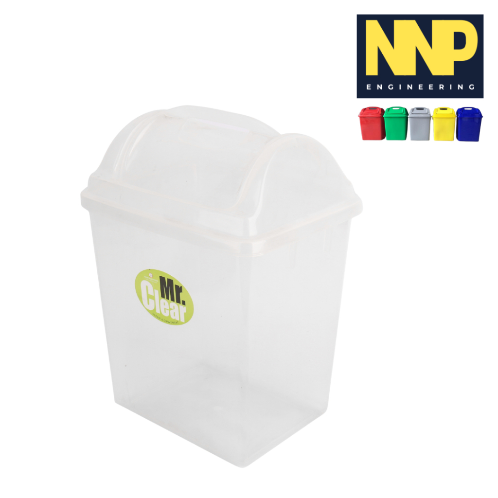 Mr.Clean ถังขยะฝาสวิงขนาด 14 ลิตร  สี ใส/ เทา/ เขียว/น้ำเงิน/แดง ขนาด 14 ลิตร 24*29*39 cm - รูปที่ 6