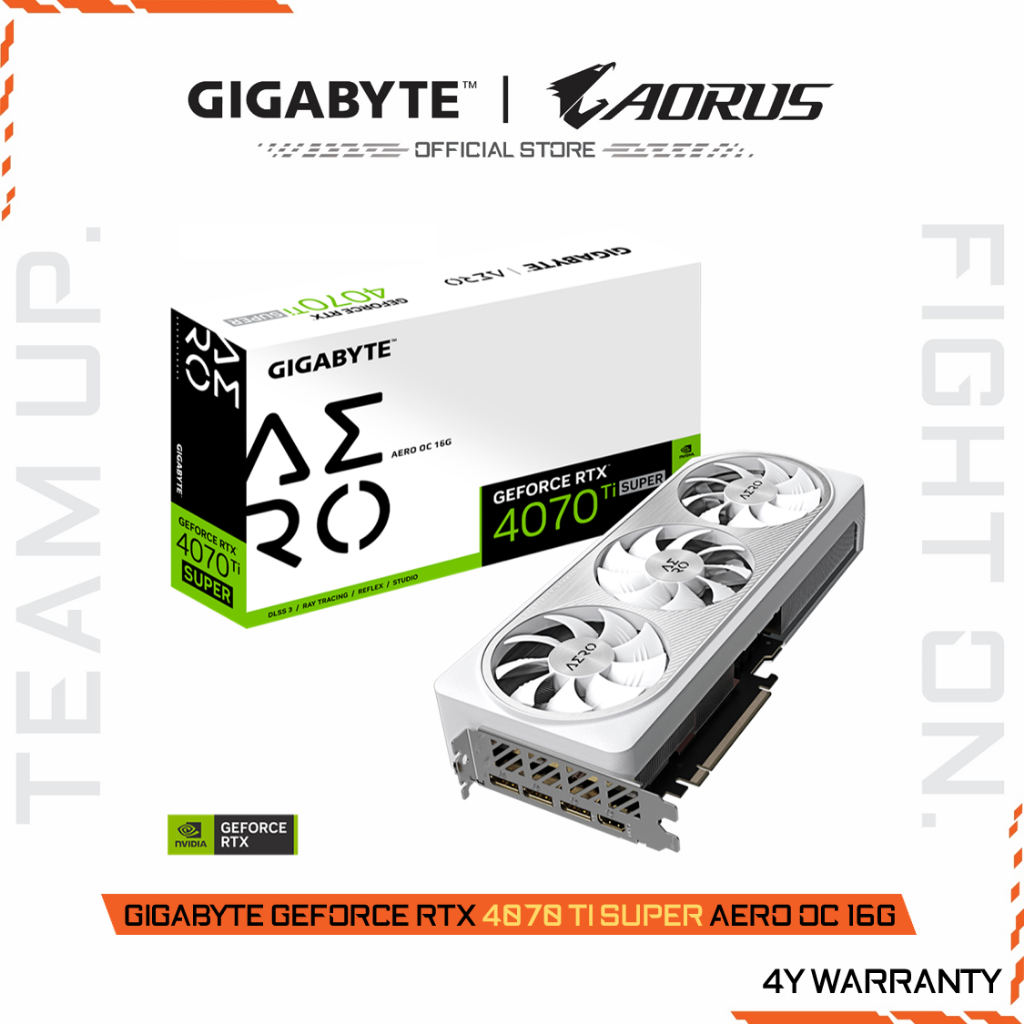 GIGABYTE GeForce RTX 4070 Ti SUPER AERO OC 16G (VGA Card) GV-N407TSAERO OC-16GD-1.0